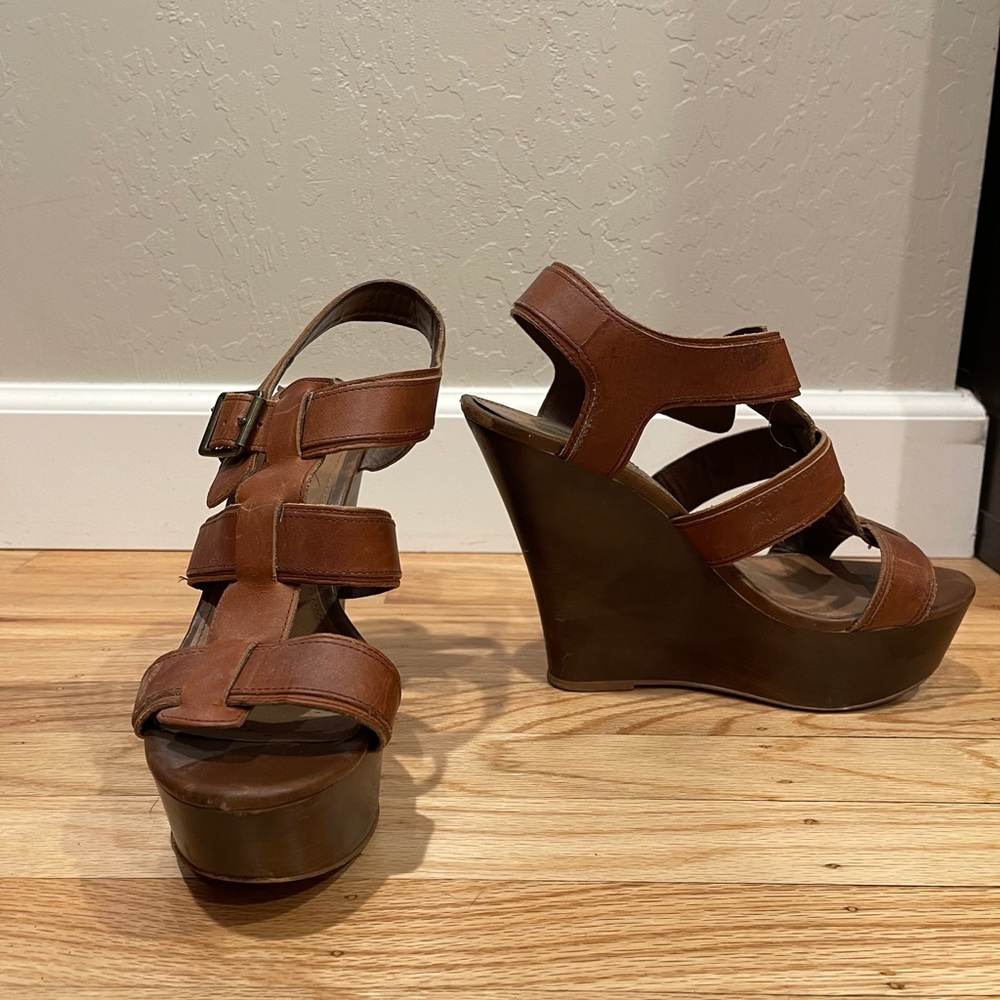 Steve Madden leather platform wedge